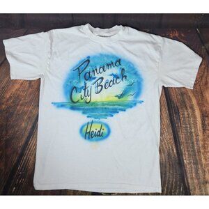 Heidi Panama City Beach Single Stitch T-Shirt XL USA Made Air Brushed Vintage 80